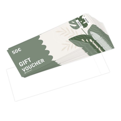 Voucher cards with optional perforation, A5-Half, printed on one side 1