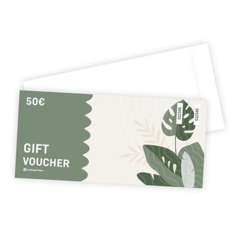 Voucher cards with optional perforation, A6-Half, printed on one side 2