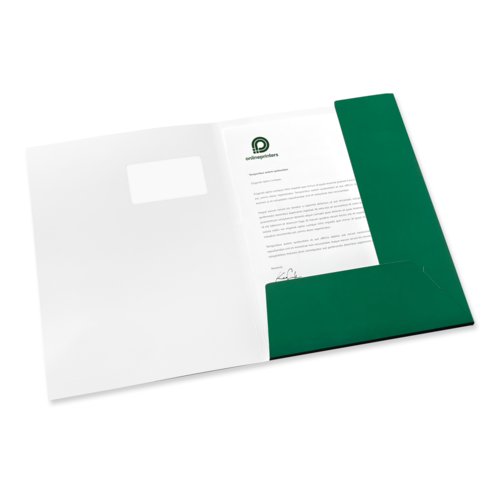 Paper folder with pockets and viewing window.