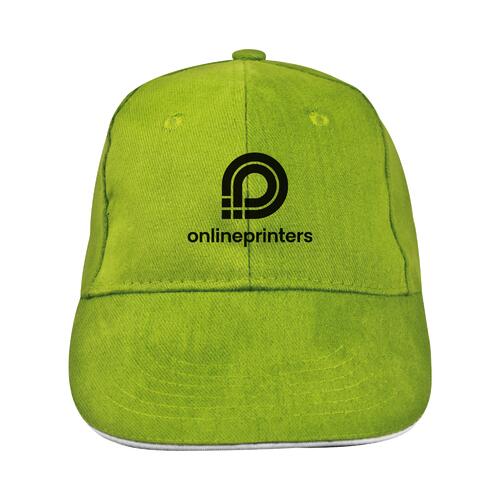 Apple green fabric 6-panel baseball cap.