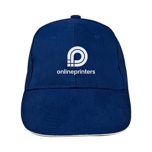 Dark blue fabric baseball cap with six panels.