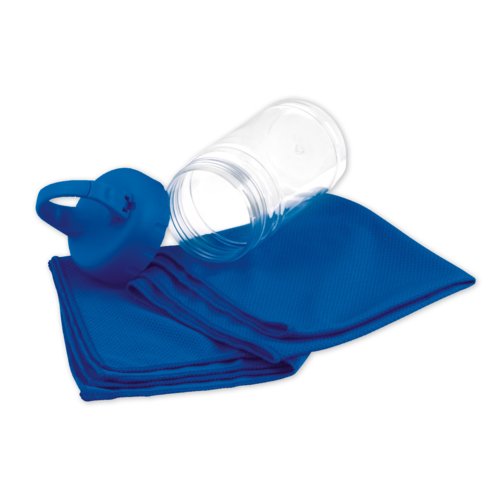 Blue microfiber sport towel.