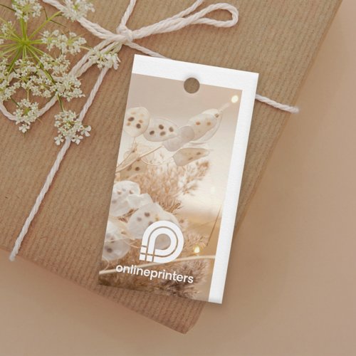 Paper product tag with hole.