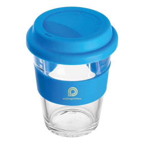 Glass mug with silicon sleeve and lid Jaru 5