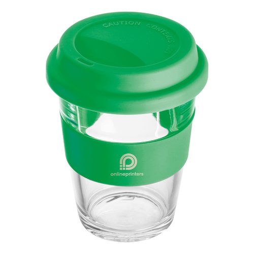 Glass mug with silicon sleeve and lid Jaru 1