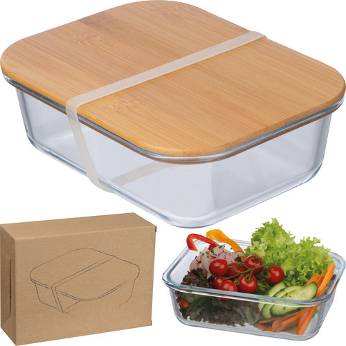 Glass lunchbox with bamboo lid Kisaran 1