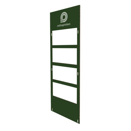 Shelf displays, separate front panel 1