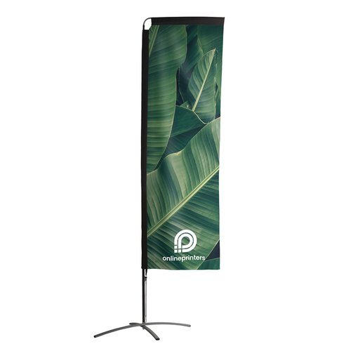 Fabric square flag with mounting system.