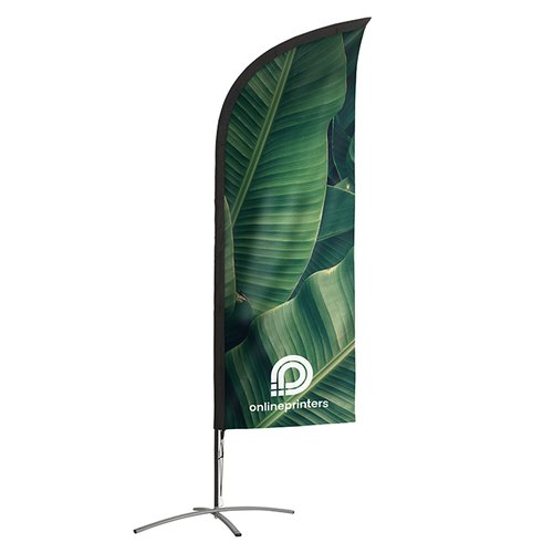 Fabric beach flag with pole system.