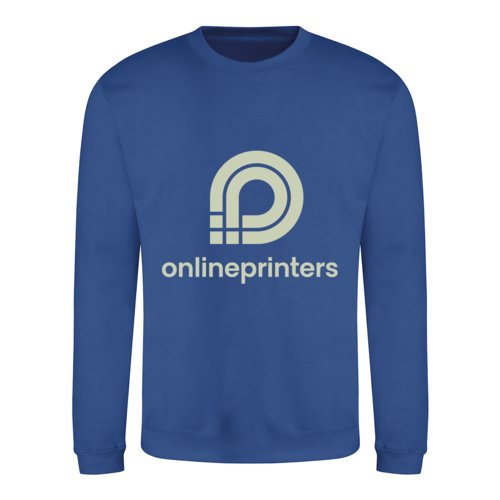 Royal blue unisex sweatshirt in cotton blend with long sleeves.