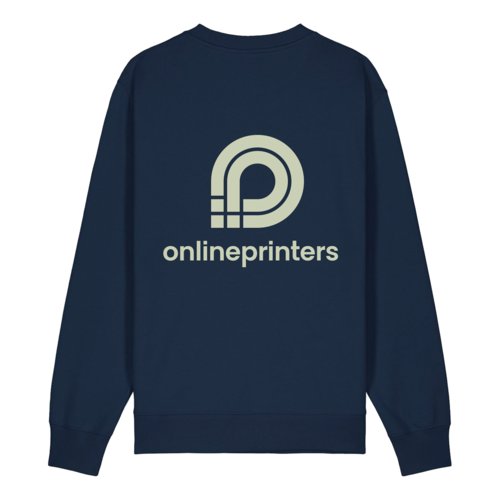 Navy blue organic cotton sweatshirt, unisex.