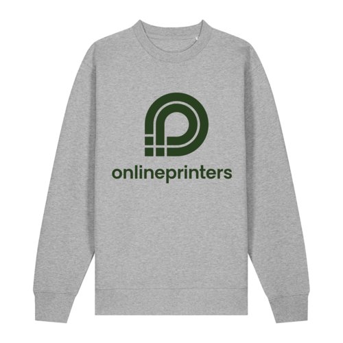 Grey heather unisex sweatshirt made of organic cotton.