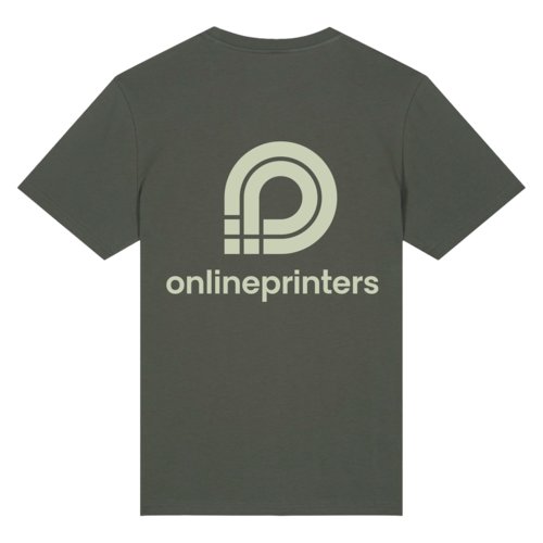 Khaki cotton t-shirt, unisex fit.