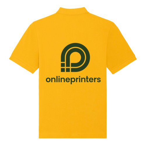 Yellow organic cotton polo shirt, unisex fit.