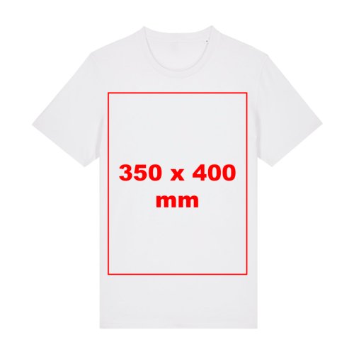 White cotton t-shirt with short sleeves.