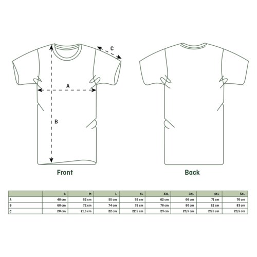 Fabric Unisex T-shirt with short sleeves and round neck.