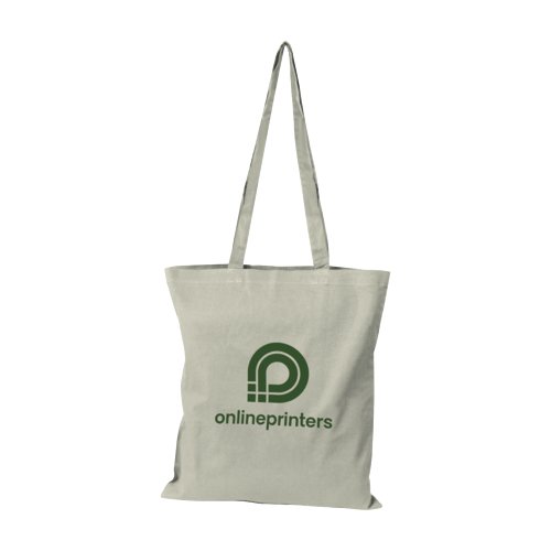 Gray cotton bag with carrying handles.