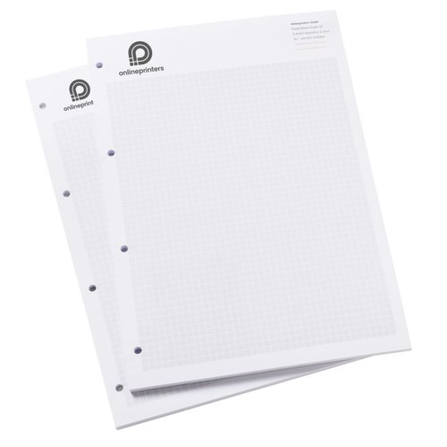 Paper writing pads with holes.