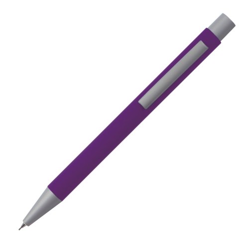Purple mechanical pencil with clip and leads.