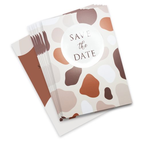 Paper card with partial UV varnish.