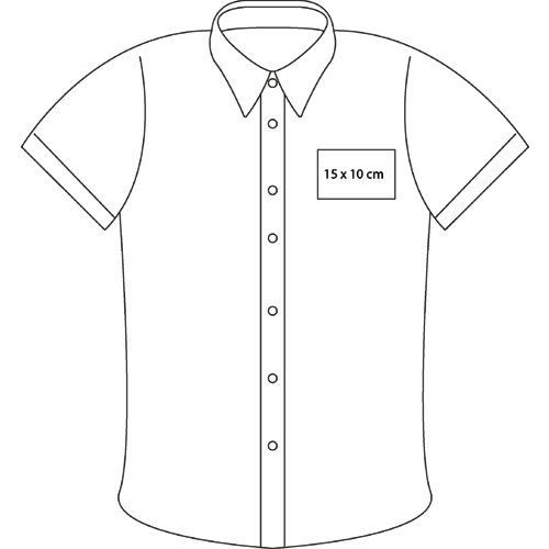 Poplin short-sleeve shirt with button closure for men.