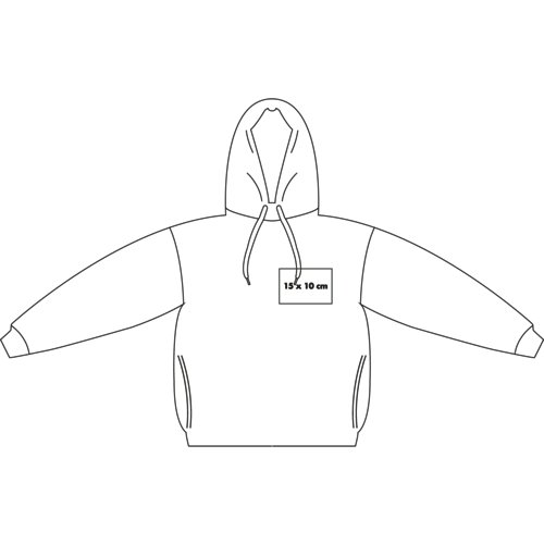Fabric hoodie for men with hood and drawstring.