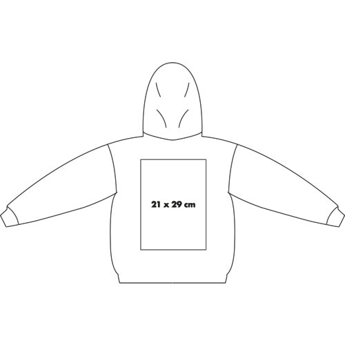 Fabric hoodie for men with hood and kangaroo pocket.