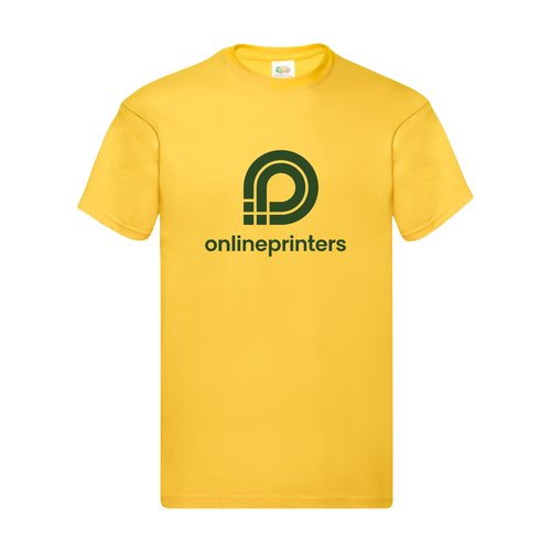 Yellow cotton men's t-shirt with short sleeves.