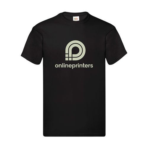 Black cotton t-shirt with short sleeves and crew neck for men.