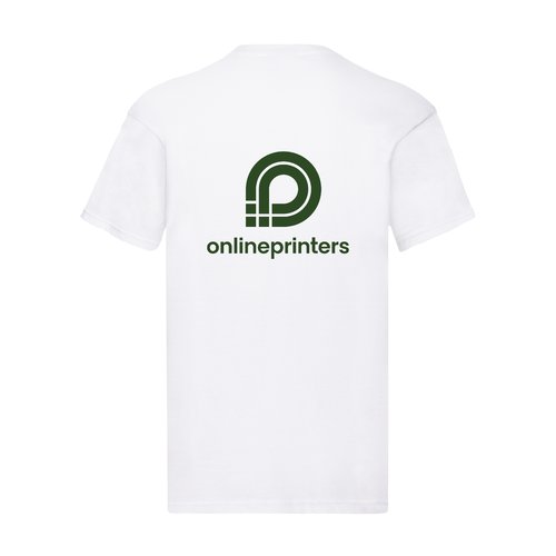 White cotton T-shirt for men with short sleeves.