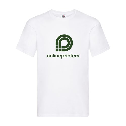 White cotton men's t-shirt with short sleeves.