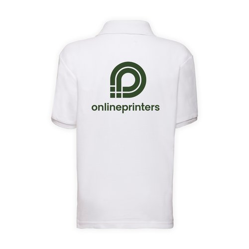 White Blend Pique Polo Shirt for kids with short sleeves.