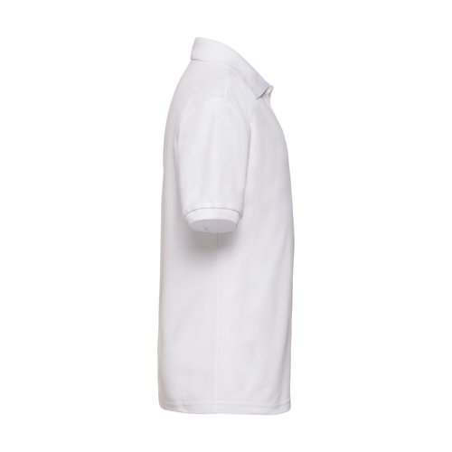 White blend pique polo shirt for kids with button placket.
