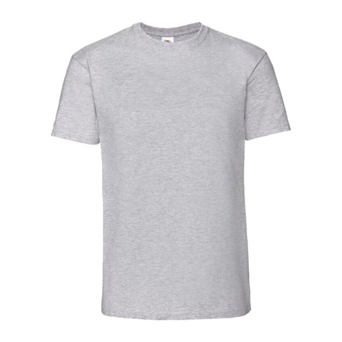 Grey heather cotton t-shirt with short sleeves.