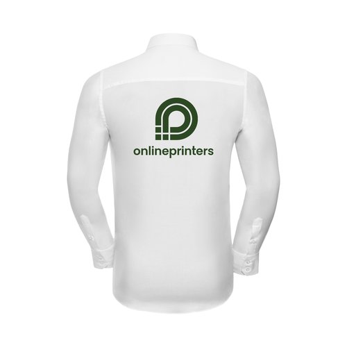 White cotton blend men's shirt, long-sleeved.