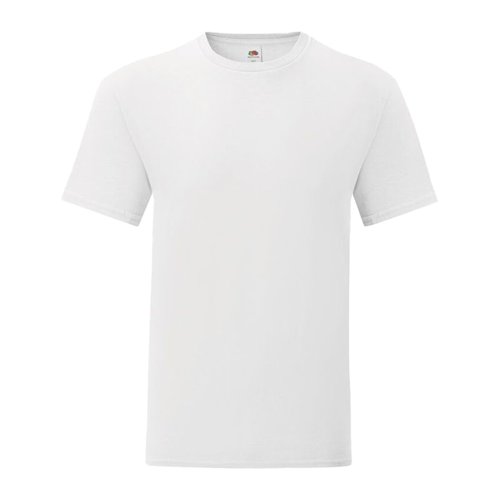 White cotton T-shirt for men with short sleeves.