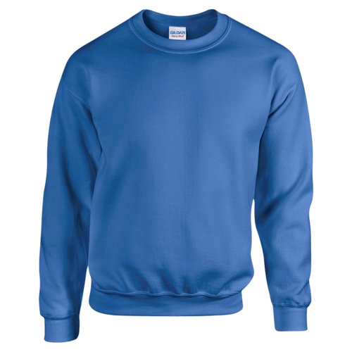 Royal blue men's sweatshirt in cotton blend with crew neck and long sleeves.