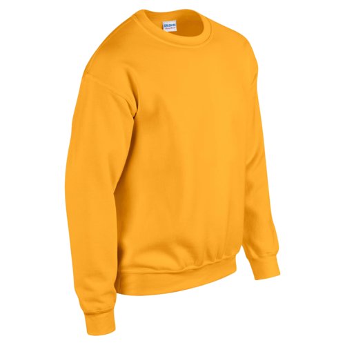 Golden yellow cotton-blend sweatshirt with crew neck.