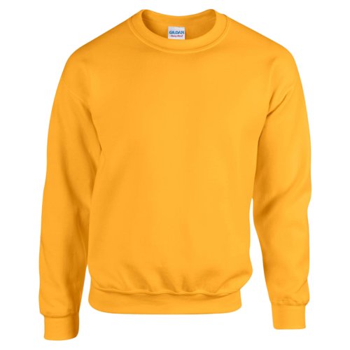 Golden yellow cotton blend sweatshirt for men.