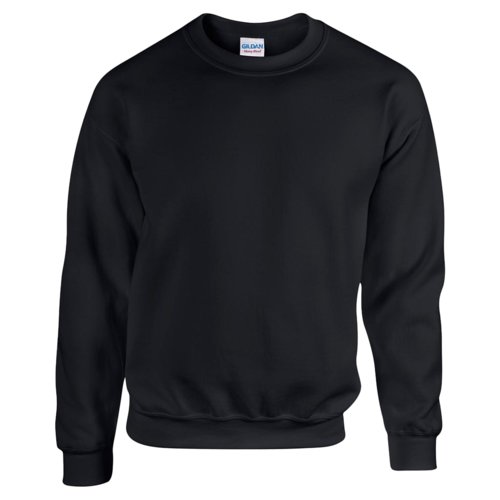 Black cotton-blend sweatshirt for men.