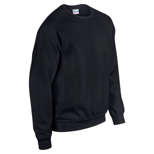 Black cotton blend sweatshirt for men with crew neck.
