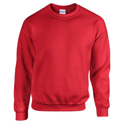 Red men's sweatshirt made of cotton blend with crew neck.