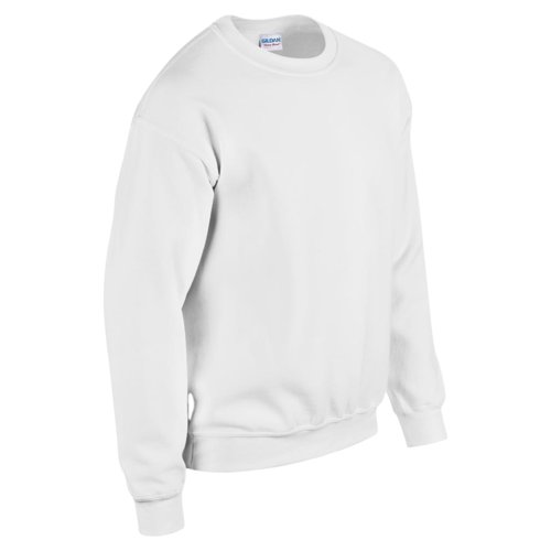 White cotton-polyester blend sweatshirt for men.