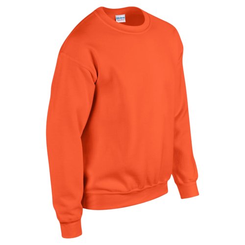 Orange men's sweatshirt made of cotton blend with round neck.