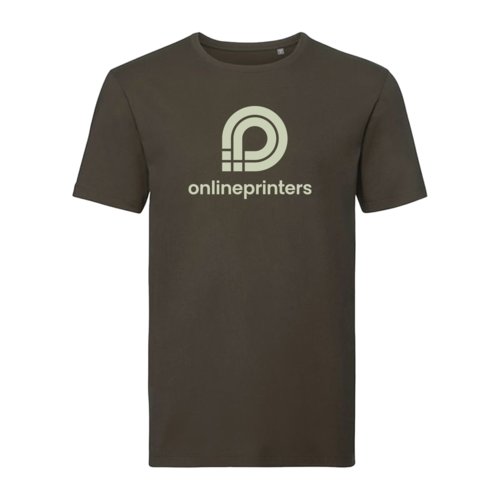 Brown cotton T-shirt for men with short sleeves.