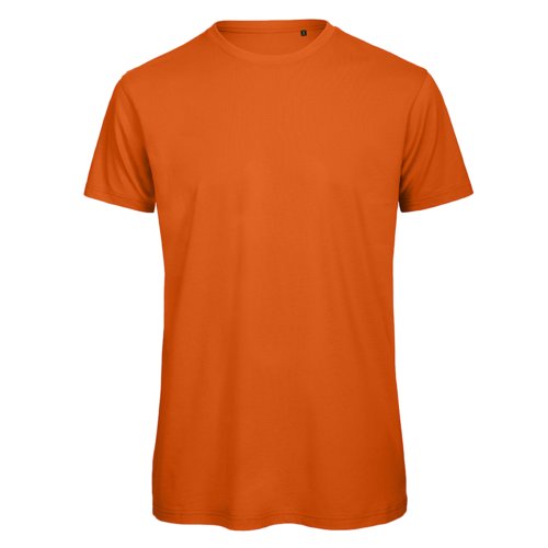 Orange organic cotton t-shirt with short sleeves.