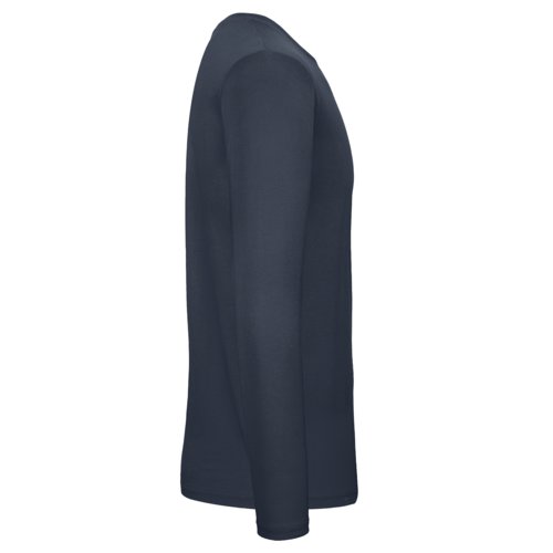 Navy blue cotton long-sleeve T-shirt for men.