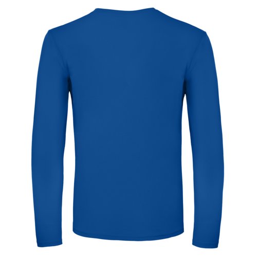 Royal blue cotton long-sleeved T-shirt for men.