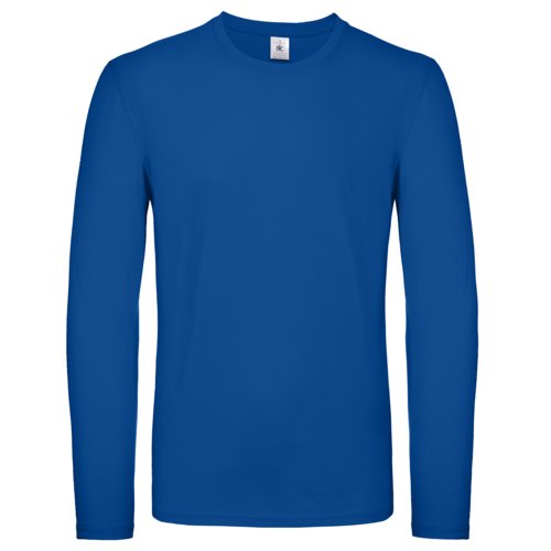 Royal blue cotton long-sleeved shirt for men.