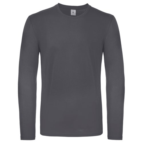 Dark gray cotton long-sleeve shirt for men.